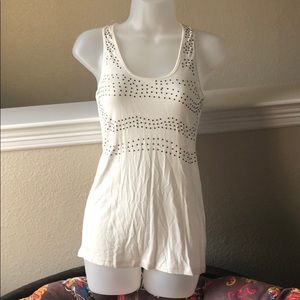 Costa Blanca cream razor back tank